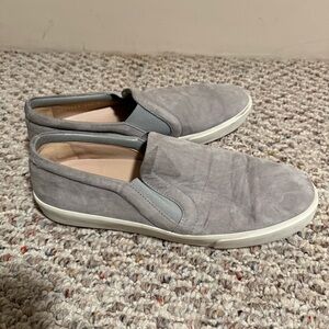 Stuart Weitzman Gray Suede Slip One Shoes- Size 11.5